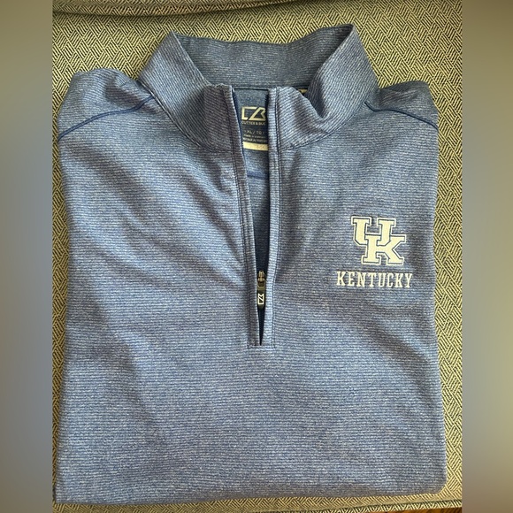 Kentucky Wildcats Cutter & Buck Shoreline Heathered Quarter Zip Mens Pullover - Picture 5 of 6
